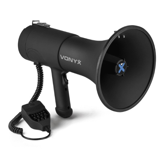 Vonyx meg075 megaphone 75w with record siren usb bt