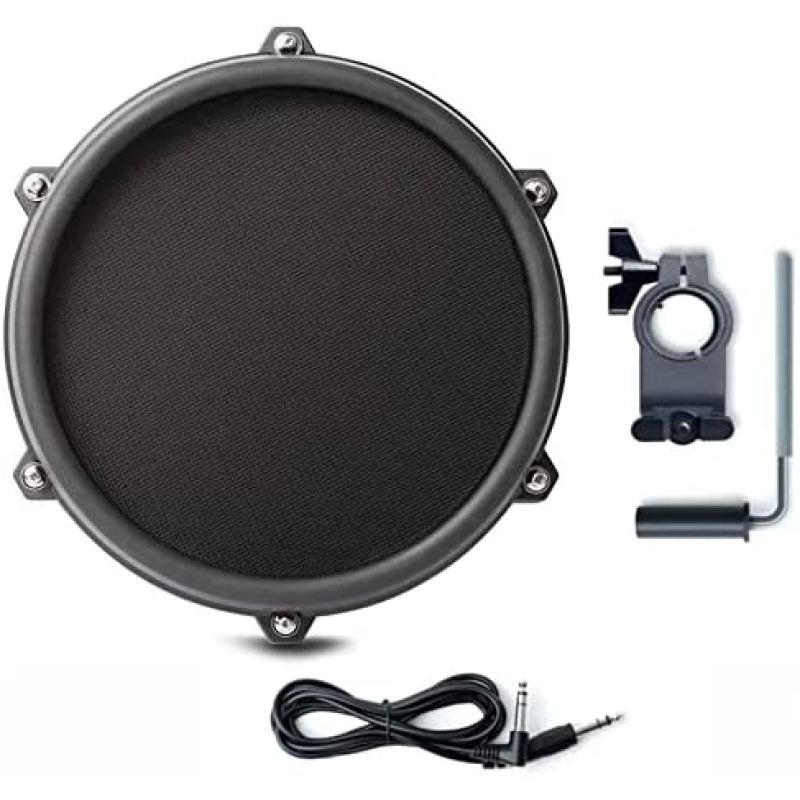 Alesis nitro 8 inch dual zone mesh tom pad with clamp and silverline audio 10ft trigger cable bundle