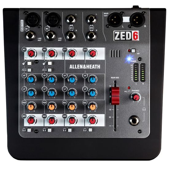 Allen & Heath zed-6 compact 6-input analogue mixer