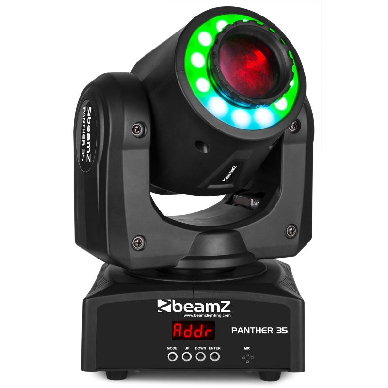 Beamz panther 35 led spot moving head with led ring beamz