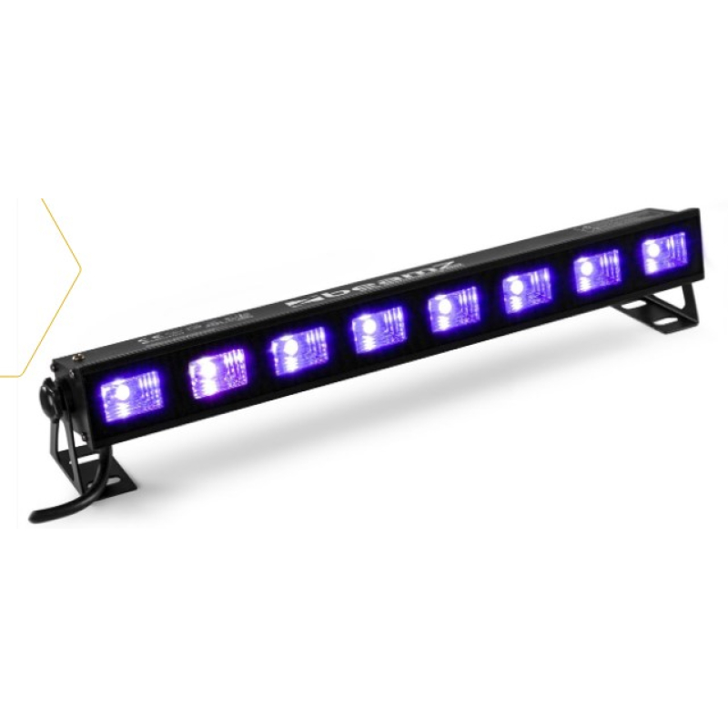 Beamz buvw83 bar 8x 3w uv/white 2-in-1 led