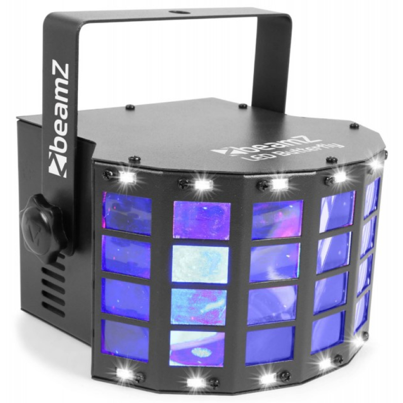 Beamz led gobo derby with uv and strobe 5x 3w led 16x 3w rgbawuv