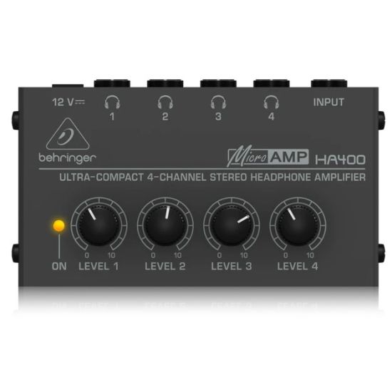 Behringer ha400 ultra-compact 4-channel stereo headphone amplifier