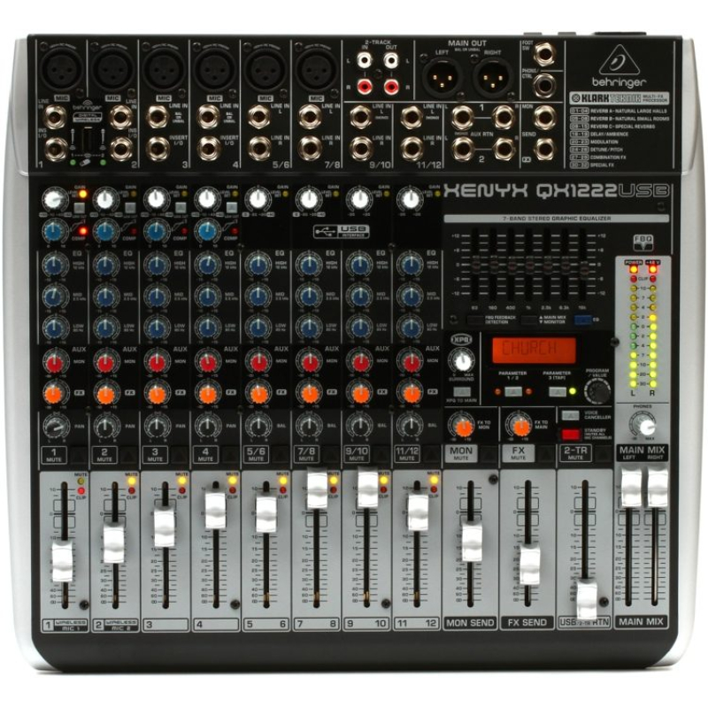 Behringer xenyx qx1222usb analogue mixer