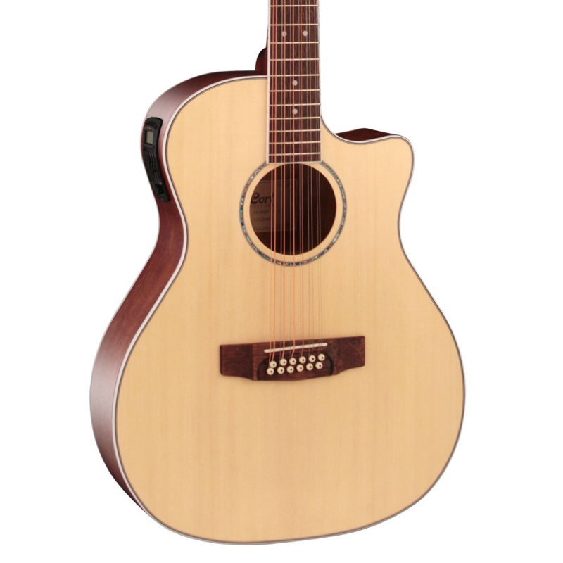 Cort GA-MEDX-12 12-String Acoustic-Electric Guitar Open Pore Natural 