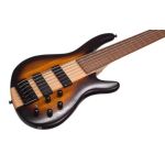 Cort C6 Plus ZBMH 6-String Bass Guitar w/ Markbass Pre Open Pore Tobacco Burst