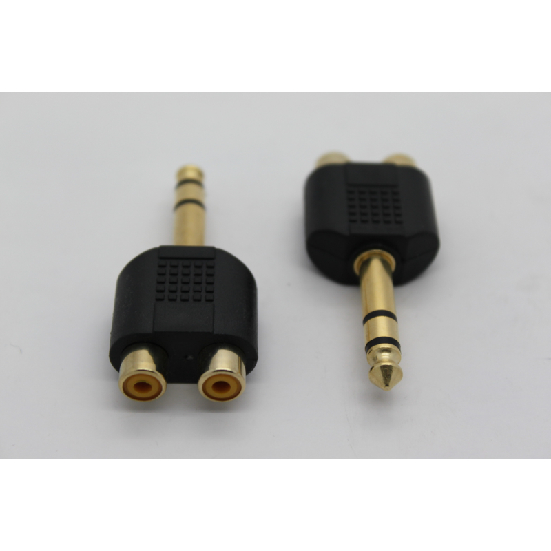 Cyberdyne CZK-760 6.35mm Stereo Male to 2RCA Female Adaptor