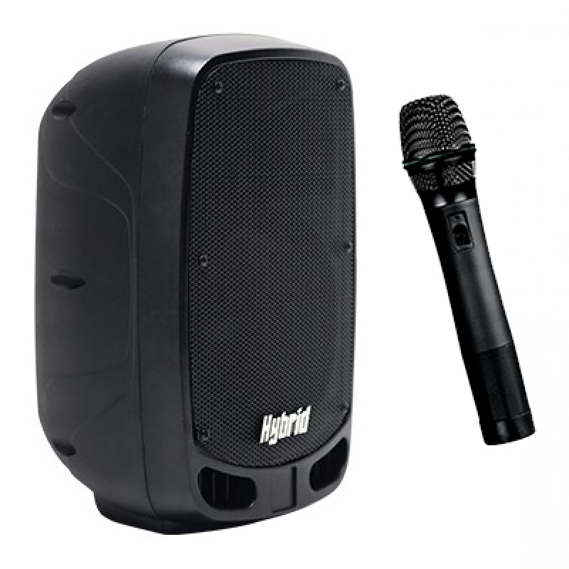 Hybrid pa8b 8″ battery powered speaker with bluetooth & wireless mic