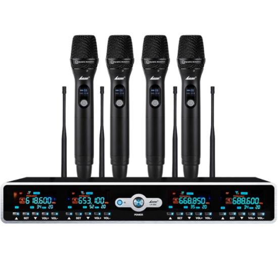 Lane lr664 professional 4-piece uhf wireless handheld microphone system