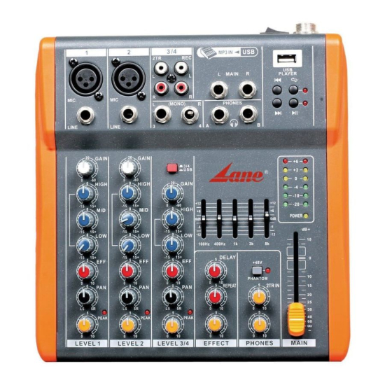 Lane lgx4b 4 channel desk mixer