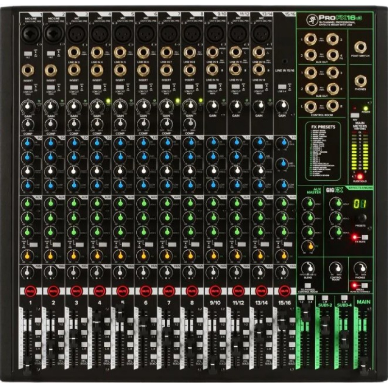 Mackie profx16v3 16-channel mixer with usb and effects