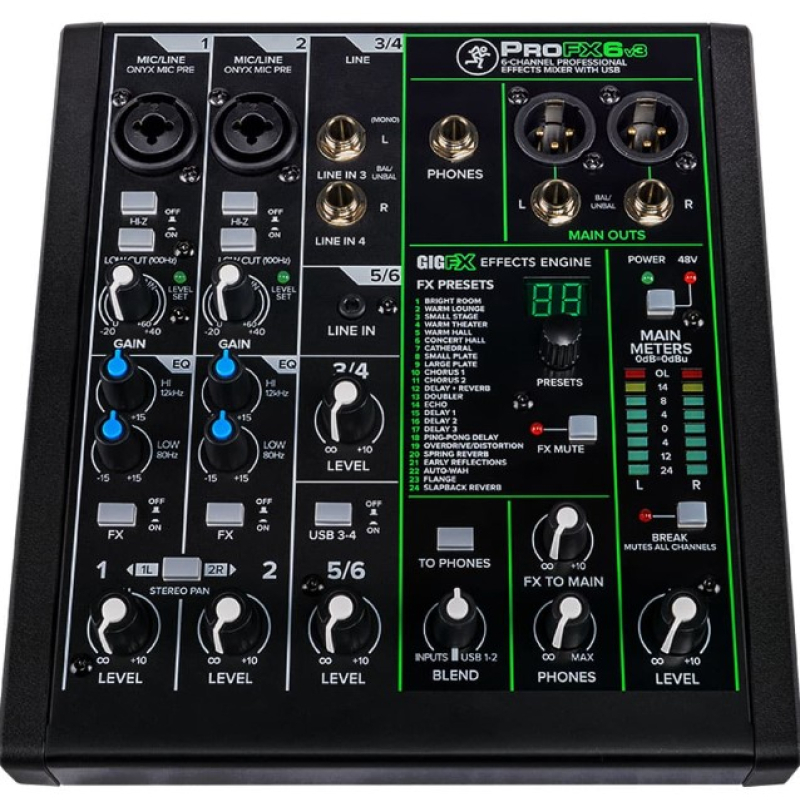 Mackie profx6v3 6 channel usb mixer