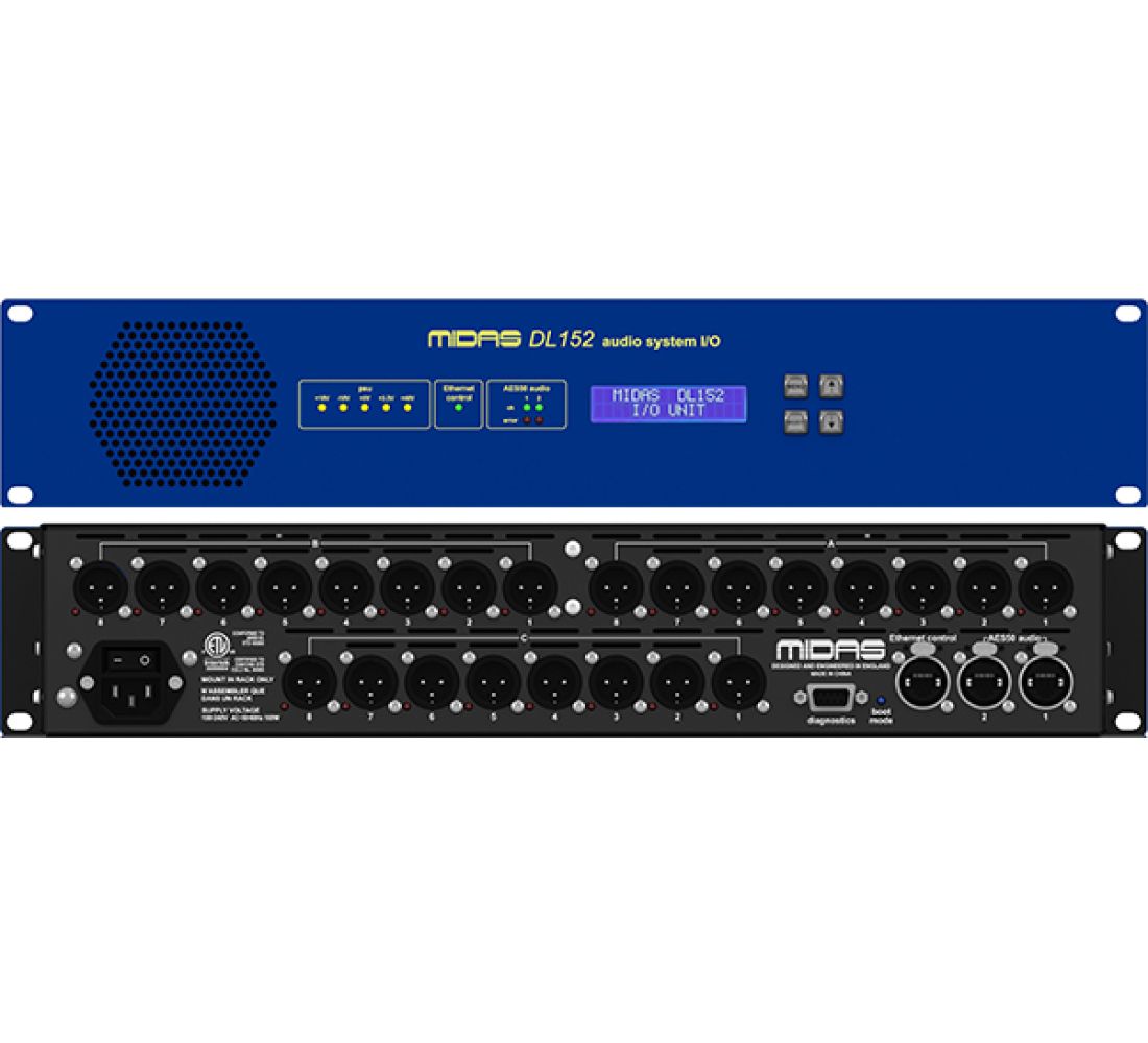 Midas DL152 - 24-Output Stagebox with Dual-Redundant AES50 Networking