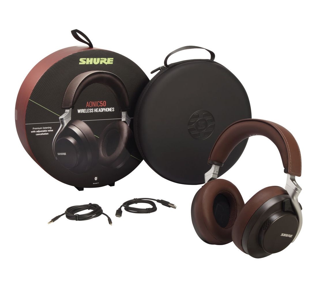 Shure aonic 50 Brown Wireless Noise Cancelling Over-Ear Headphones - SBH2350-BR