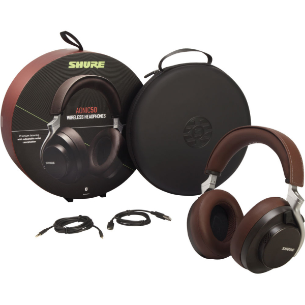 Shure aonic 50 Brown Wireless Noise Cancelling Over-Ear Headphones - SBH2350-BR