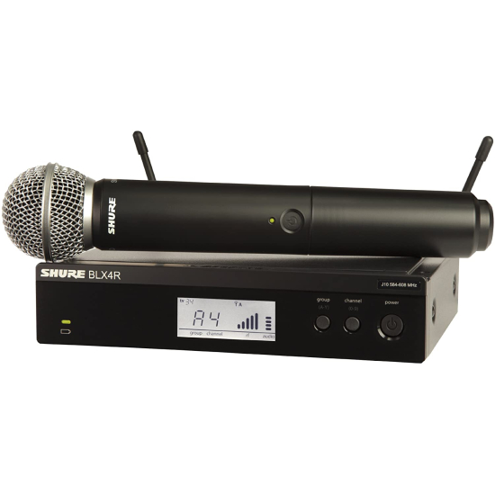 Shure Blx24E/Pg58R Handheld Wireless microphone system With Rack Mnt