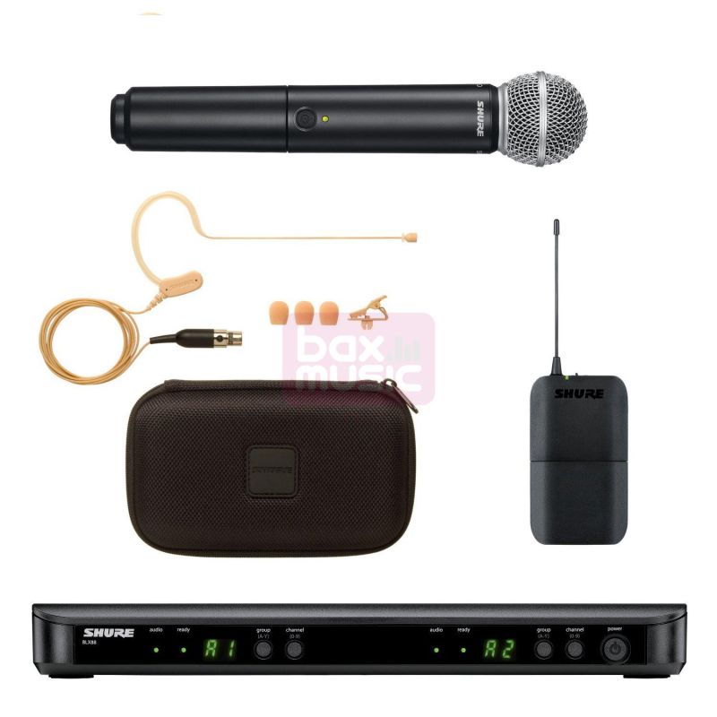 Shure blx1288E/mx53 Handheld & Countryman Combo Wireless System microphone