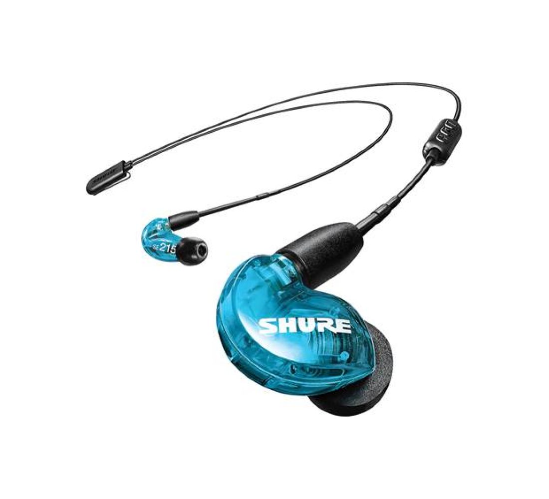Shure se215 bt2 Wireless Sound Isolating Earbuds, Premium Audio with Deep Bass, Single Driver, Bluetooth 5, Secure In-Ear Fit - Blue