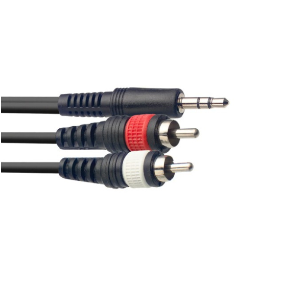 Stagg 1m stereo 3.5mm jack to 2rca cable- stag syc1 mpsb2cm e