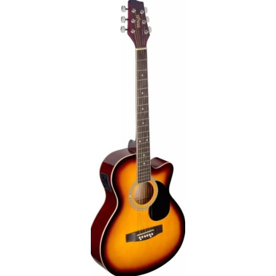 Stagg sa20ace snb – 4/4 cutaway acoustic-electric guitar w/ basswood top (sunburst)
