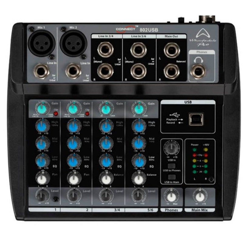 Wharfedale connect802usb mixer 2x mono