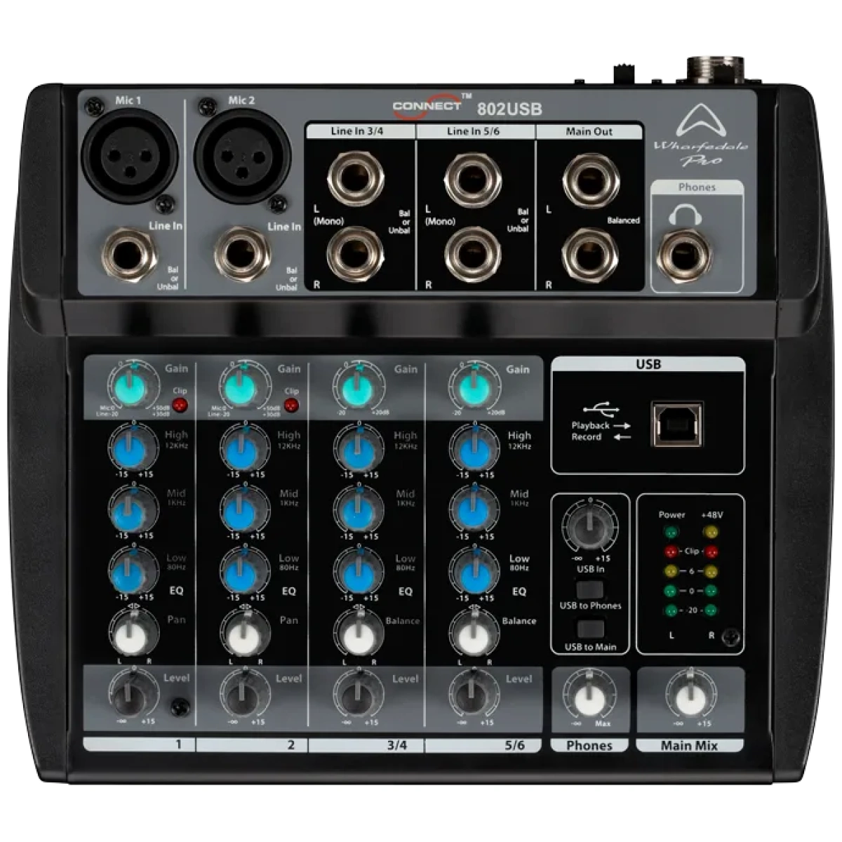 Wharfedale Pro Connect 1202FX/USB 12-channel Compact Mixer - Image 4