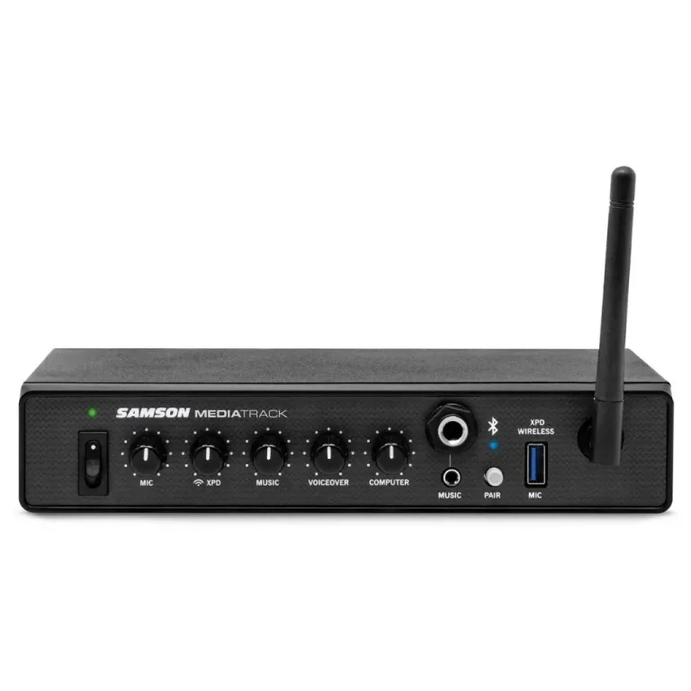 Samson-MediaTrack-768x768 Samson MediaTrack- 4 Channel Rackmount Line Mixer – Interface - Image 1