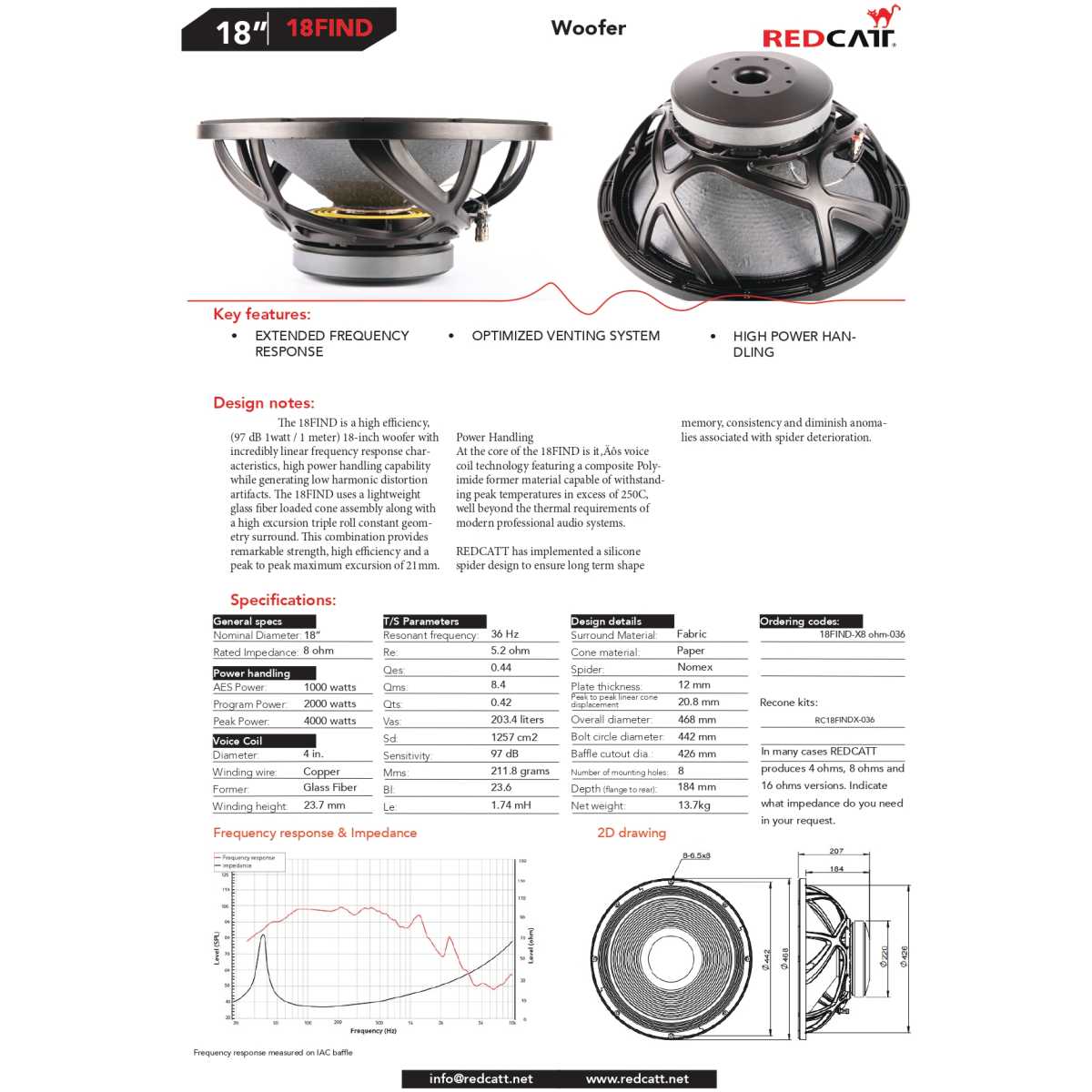 Redcatt 18FINDX8 Loose Speaker - Image 3