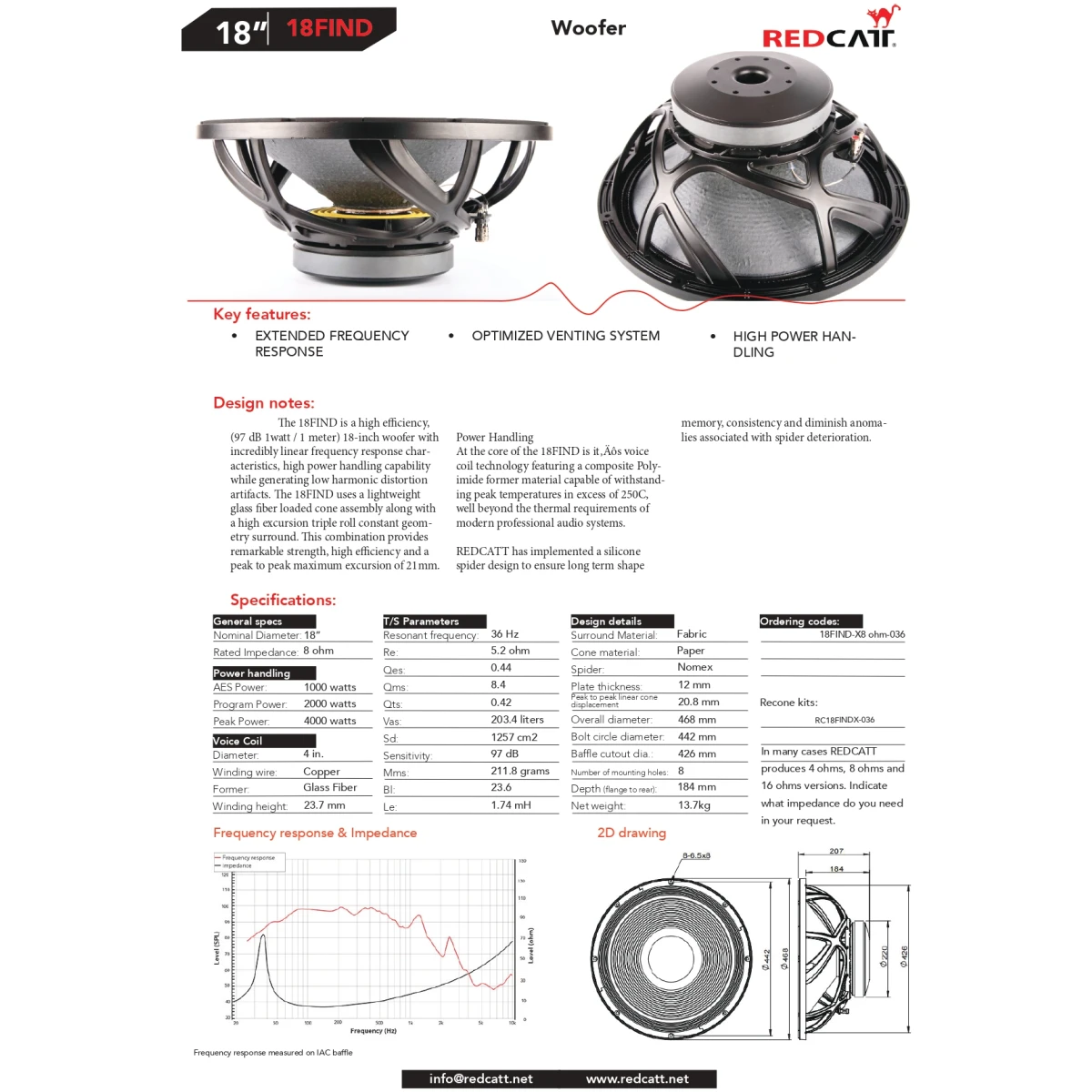 Redcatt 18FINDX8 Loose Speaker - Image 3