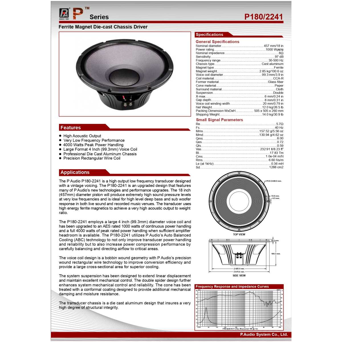 P Audio P180-2241