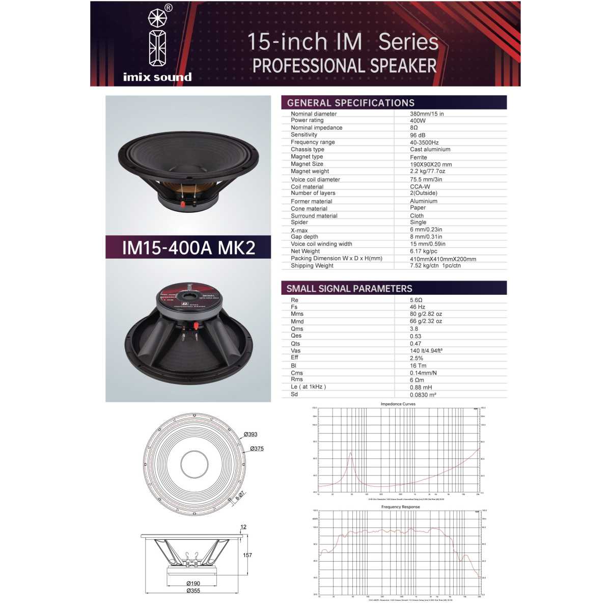 Imix 15-400A 15" 400W Loose Speaker - Image 7