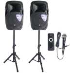 Imix Party 12A 12" Active Speaker Set w/ Stands And Mic