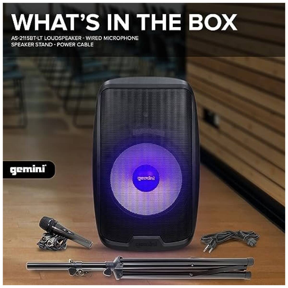 Gemini AS-2115BT-LT-PK 15" Active Bluetooth PA speaker system - Image 2