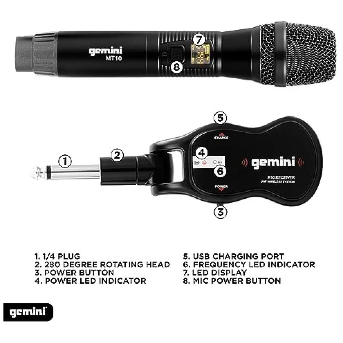 Gemini GMU-M200 UHF Wireless Microphone System - Image 3