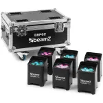 BeamZ BBP62 LED Battery Uplighter IP65 6x12W RGBAW+UV [6 in Flightcase]