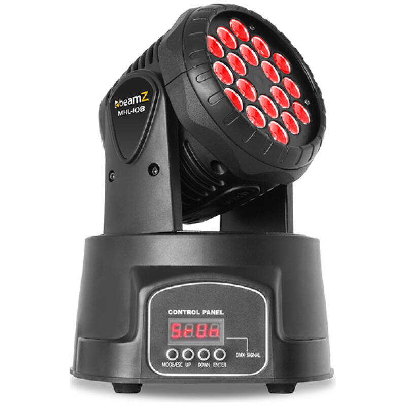 BeamZ MHL108 MK4 LED Moving Head – 18×3W RGB