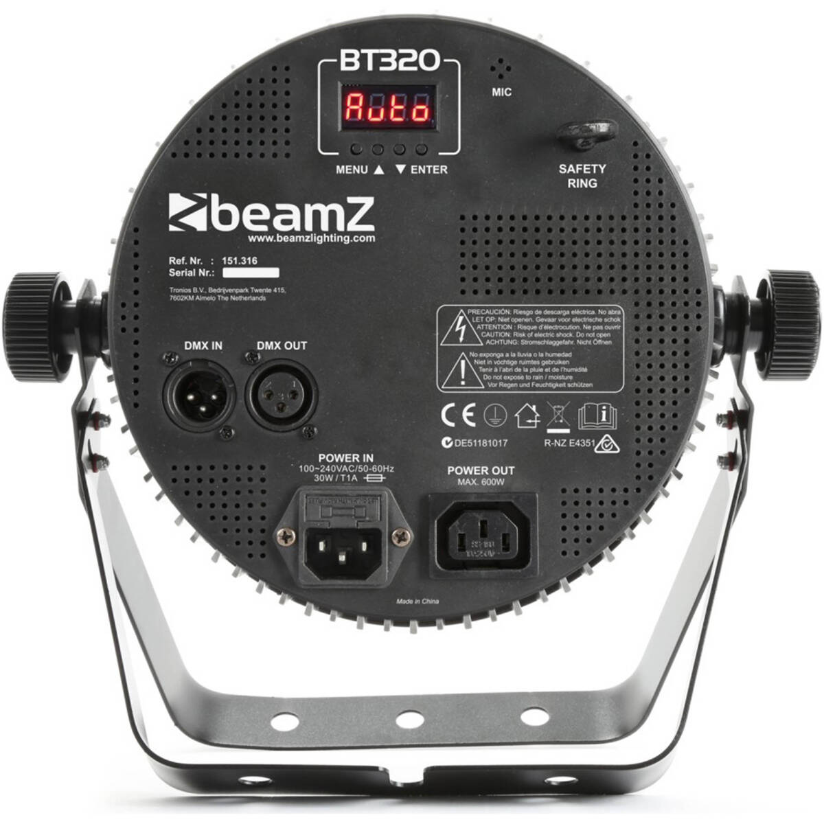 Beamz BT320 LED Flat PAR – 18x 6W RGBW - Image 2