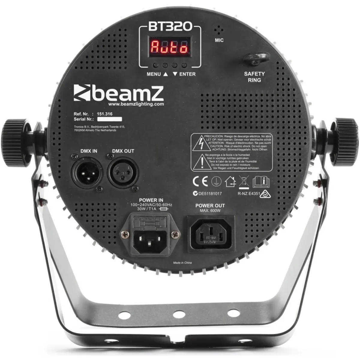 Beamz BT320 LED Flat PAR – 18x 6W RGBW - Image 2