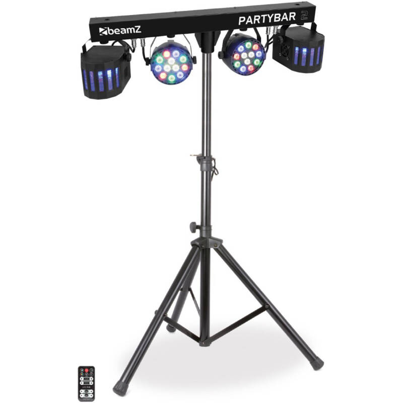 Beamz PartyBar2 – 2x LED PARs & 2x Derby Effects