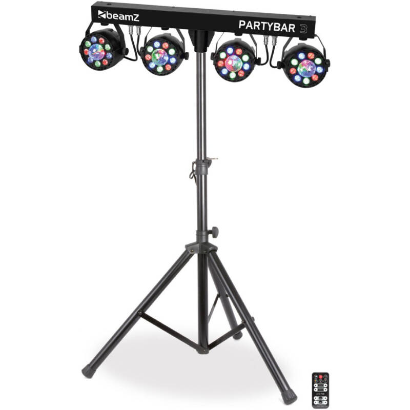 Beamz PartyBar3 – 4x LED PARs With Magic Ball