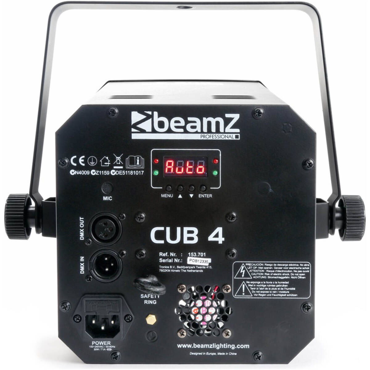 Beamz CUB4 II – LED Quad Derby With Moonflower Effect - Image 3