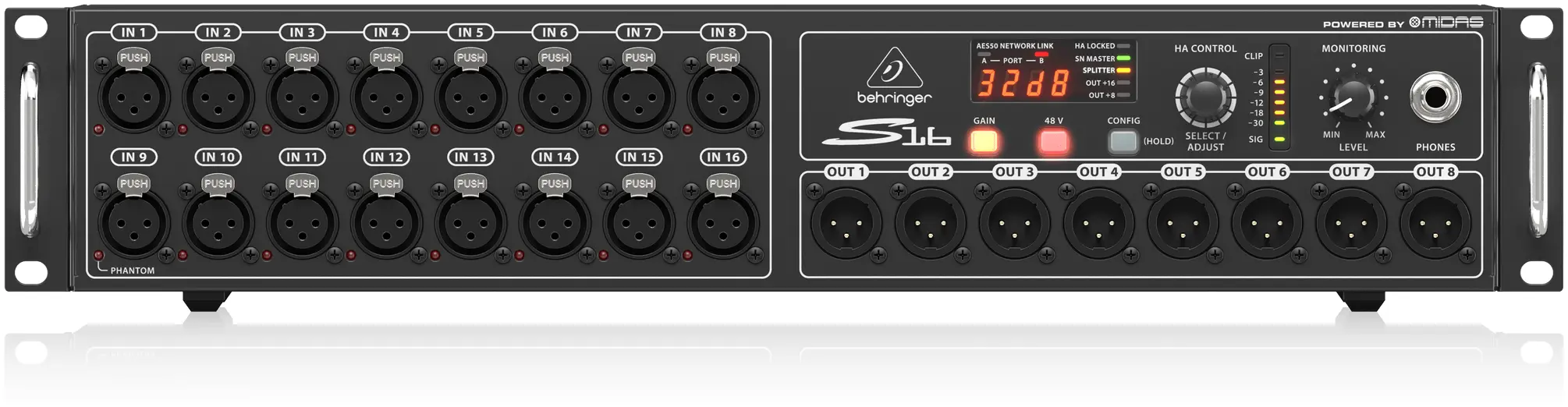Image_BE_0606-ABC_S16_Front_XL Behringer S16 Digital Stage Box Interface - Image 1