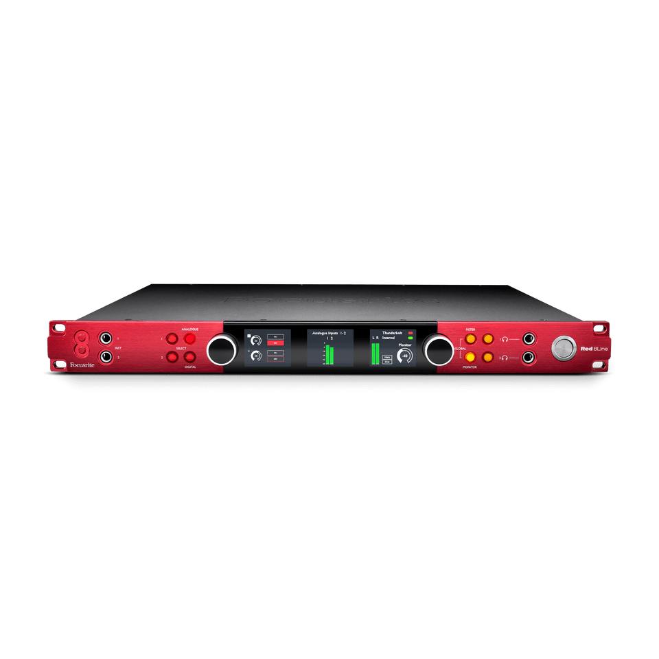 Red-8Line-Front_elevated-2400x2400__74690 Focusrite Red 8Line 58-In / 64-Out Thunderbolt 3 Audio Interface - Image 1