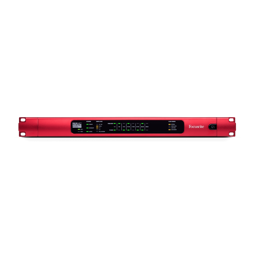 RedNet-HD32R-Front-2400-x-2400__19575 Focusrite RedNet HD32R 32-Channel Pro Tools | HD Dante Interface - Image 1