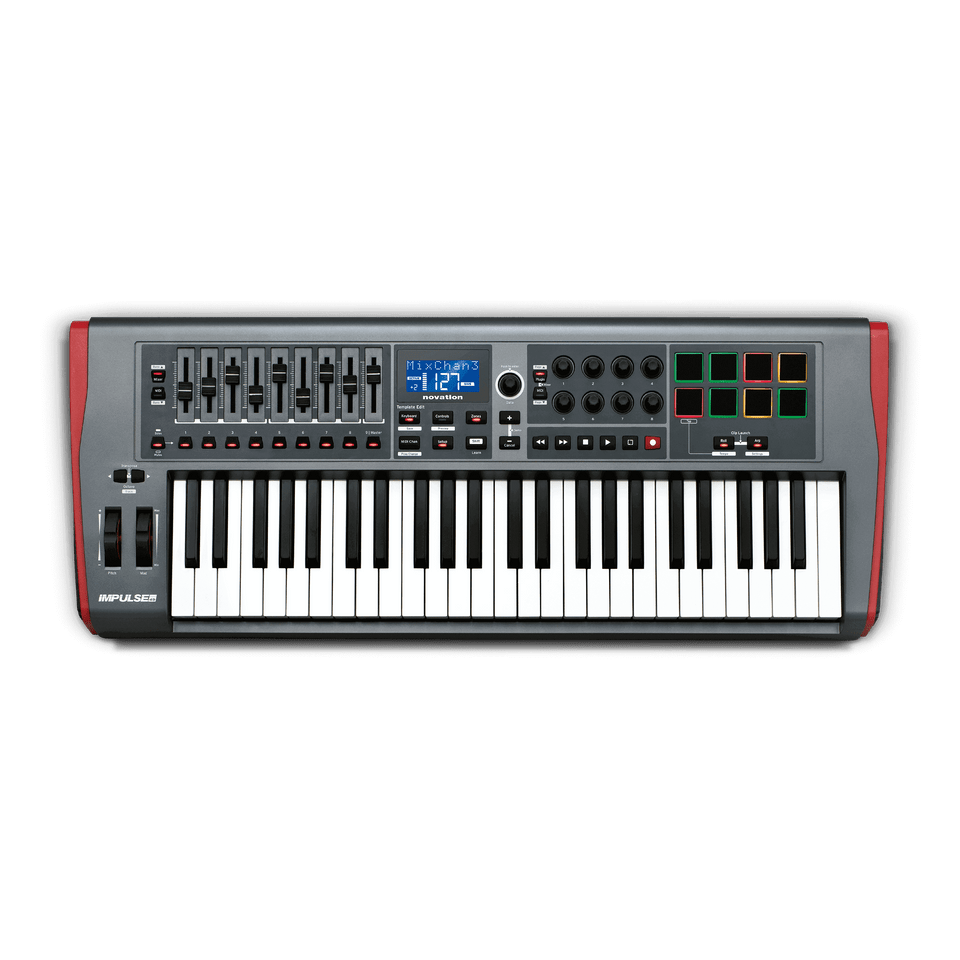 impulse-49-overhead-2400-2400__28491 Novation Impulse 49 USB MIDI Keyboard Controller - Image 1