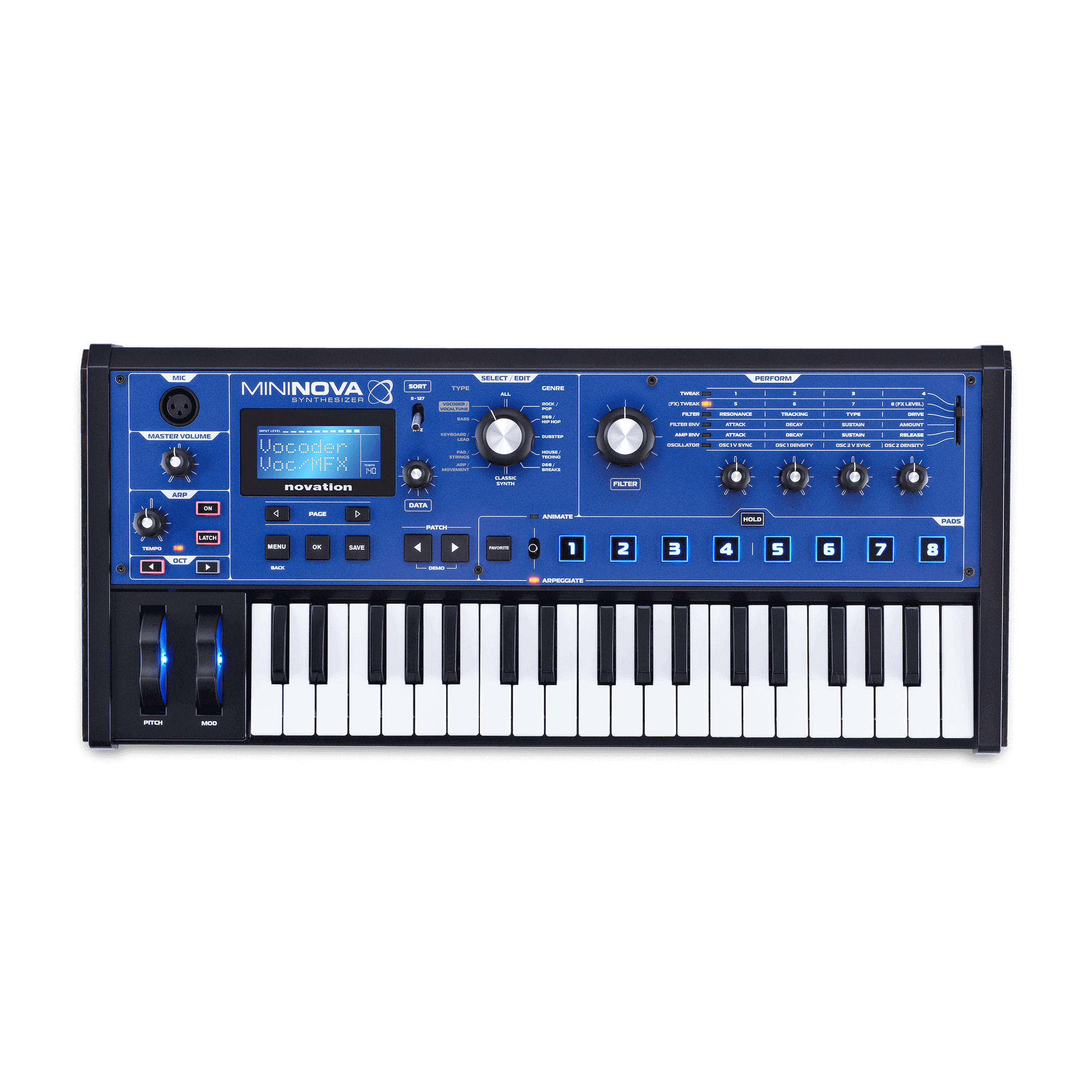 mininova-front-2400-2400__75891 Novation MiniNova Synthesizer - Image 1