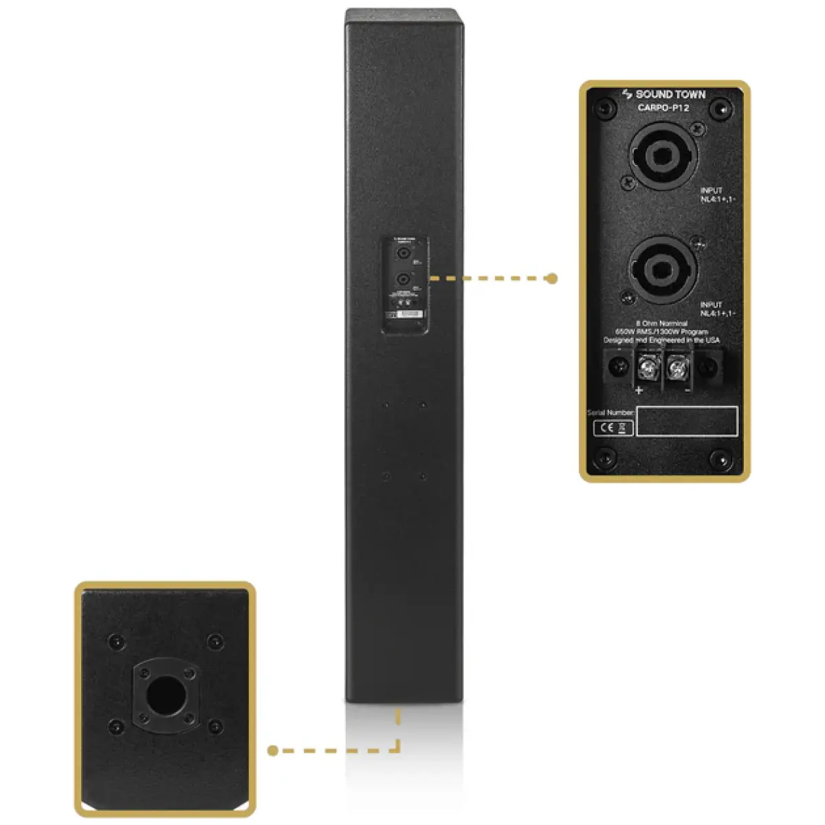 Sound Town CARPO-P12B Passive Column Line Array Speaker - Image 4