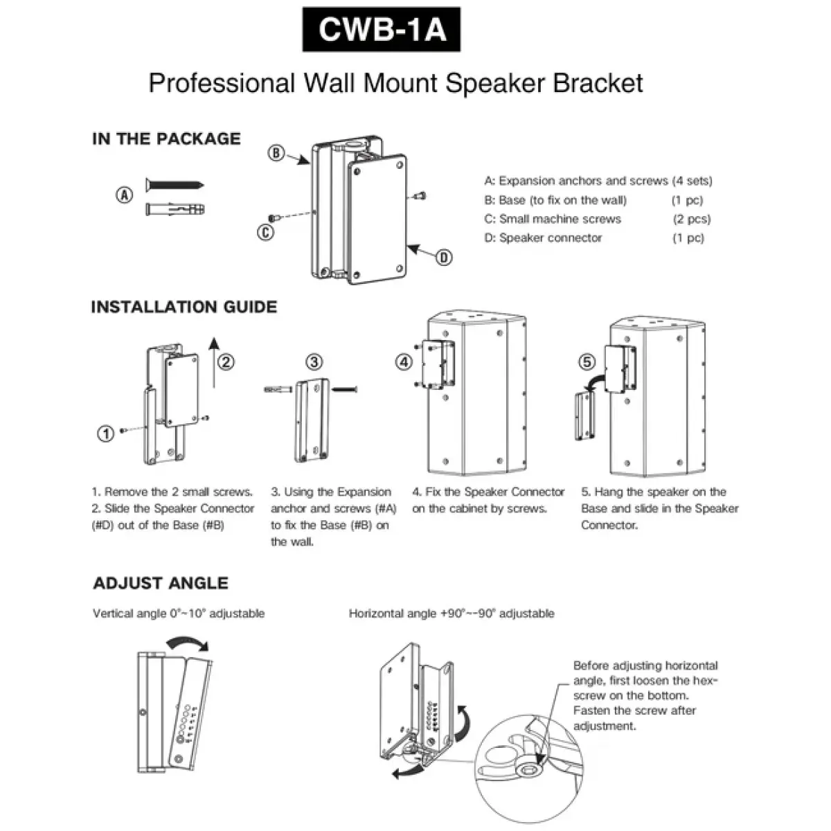 Sound Town SCWB-1A Omnimount Wall Mount Brackets (Pair) - Image 9