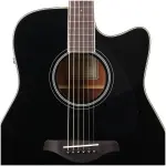 Yamaha FGC-TA BLK TransAcoustic Dreadnought Guitar - Image 4