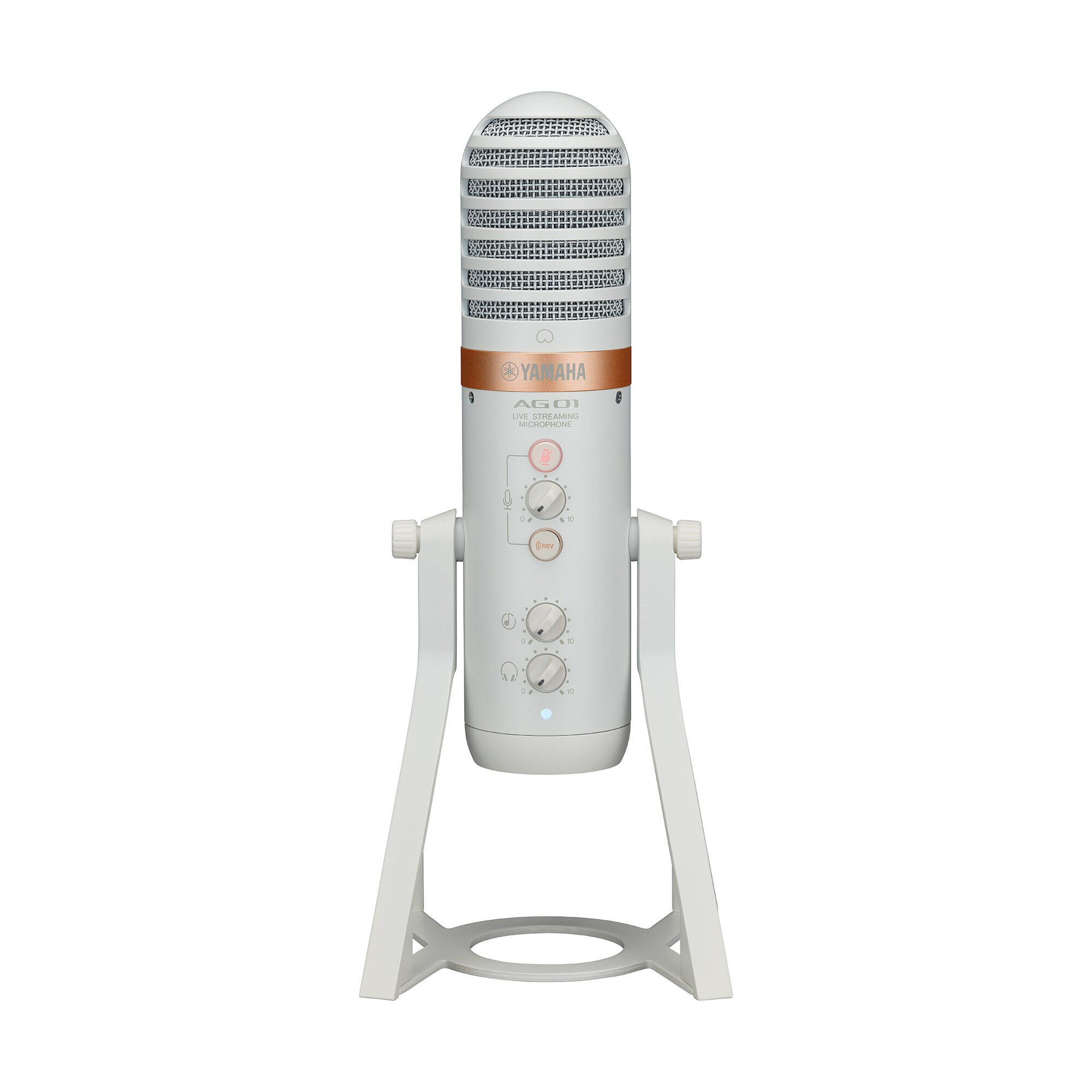 AG01-white-front_tcm113-1717278 Yamaha AG01 White Live Streaming USB Microphone - Image 1